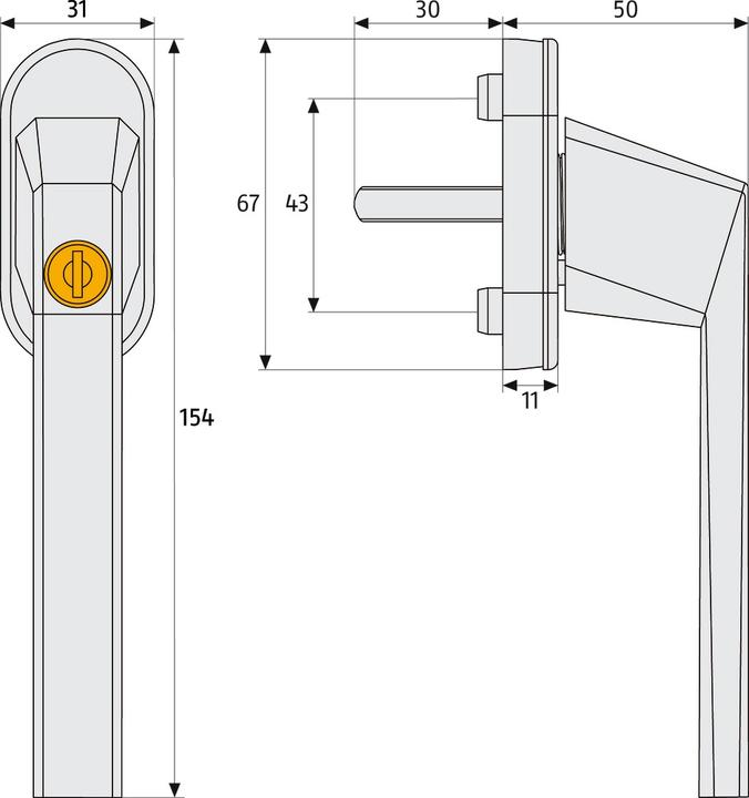 Image du produit Abus Poignee de fenêtre FG110 gris