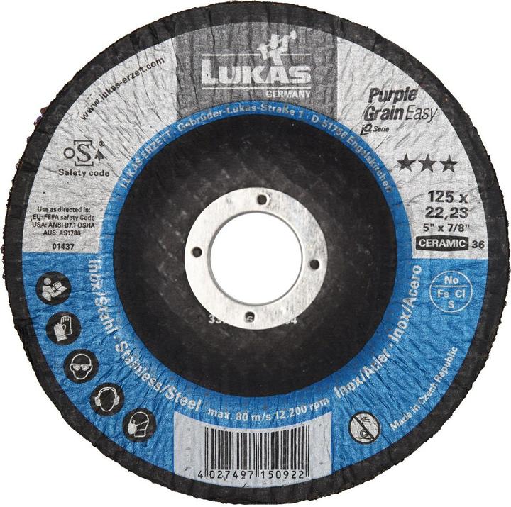 Produktbild Schleifscheibe 125 mm Purple Grain Easy für Hartmetall - Korn 36 (36)