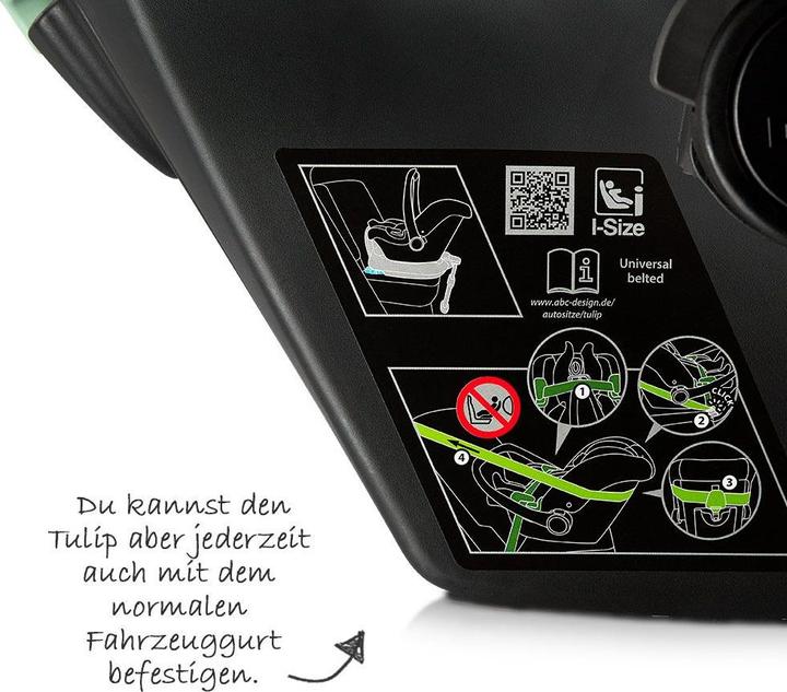 Produktbild ABC Design Autositz Babyschale Tulip Gruppe 0+ black (Babyschale, ECE R129/i-Size Norm)