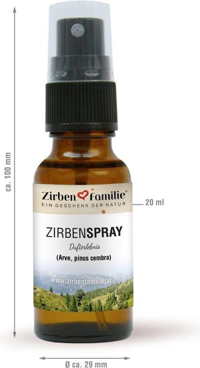 Actual product image ZirbenFamilie Swiss Pine Spray 20ml
