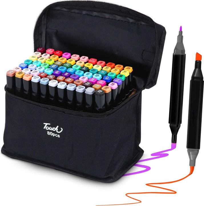 Actual product image Extralink MARKERY 80SZT (Almond, Black, Aqua blue, Blue violet, Crimson, Burgundy, Charcoal, Brown, Mixed colours, Chrome..., 80 x)