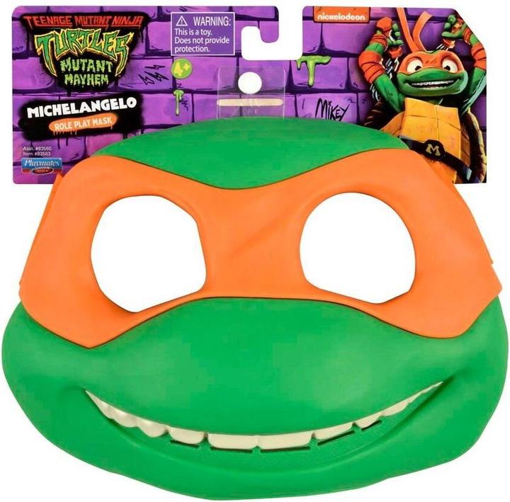 Actual product image Rubies Teenage Mutant Ninja Turtles 83563 Mutant Mayhem Michelangelo Role Play Mask. Ideal Present for Boys