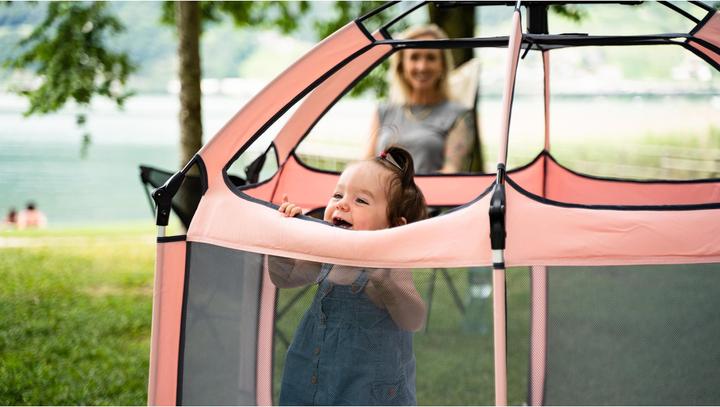 Image du produit Tenty Parc pour bébé rose/gris (100 cm, 150 cm)
