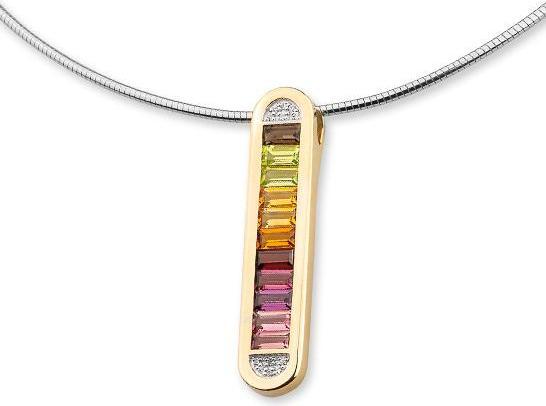 Breuning ANHÄNGER - E.RHODOLITH/E.ROSA TURMALIN/Brill. 0,06 Ct. H/si (585, - Gold)