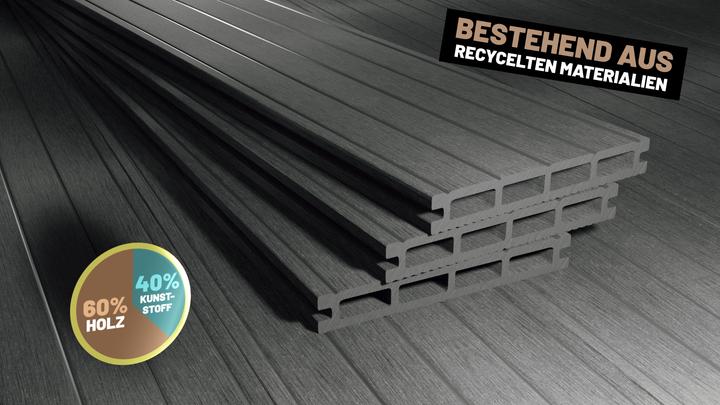 Produktbild ® 6m² Hellgrau WPC Terrassendielen Komplettset