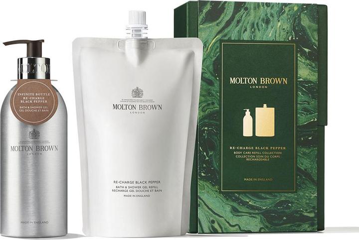 Actual product image Molton Brown Re-Charge Black Pepper gift set with aluminium bottle (Body care set)