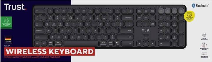 Produktbild Trust Vaiya Kabellose Tastatur für mehrere Geräte - Schwarz DE (DE, Kabellos)