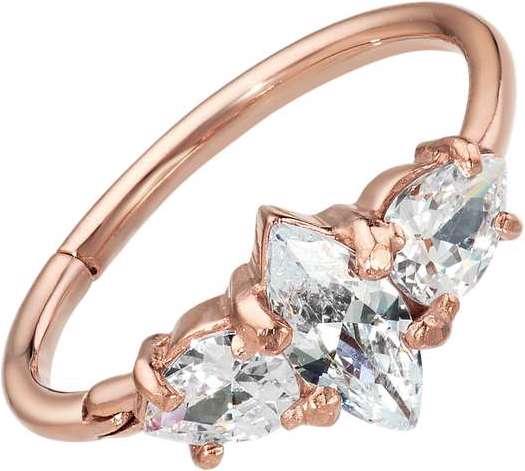 Image du produit Bijouteria Piercing d'oreille (Acier chirurgical 316L, Revêtement PVD (couleur or), Zircone)