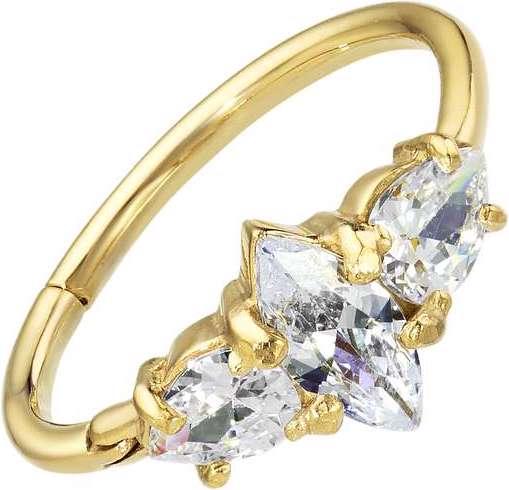 Produktbild Bijouteria Ohrpiercing (Chirurgenstahl 316L, PVD Beschichtung (goldfarbig), Zirkonia)