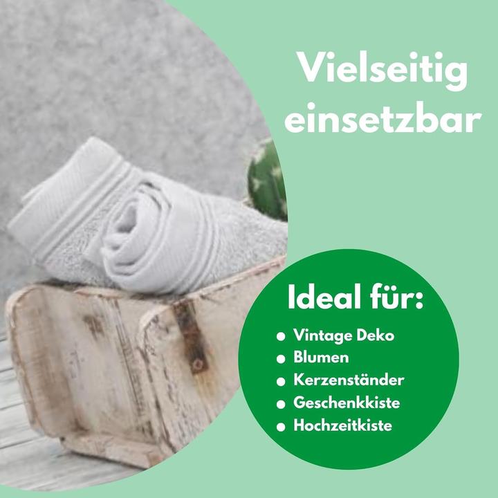 Produktbild Novaliv Holzkiste Vintage Weiss 30 x 15 x 10 cm Alte Ziegelform Holz EIN KAMMER Allzweckkiste aus rec (30 x 15 x 10 cm)