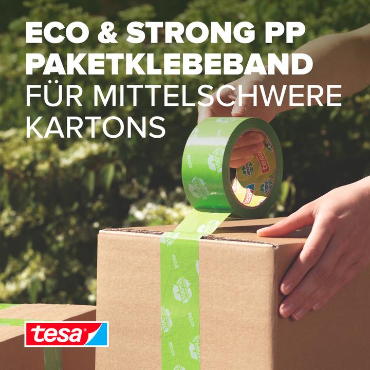 Produktbild tesa tesapack ECO & STRONG Paketband - Umweltschonendes Packband aus 100 % recyceltem Kunststoff (50 mm)