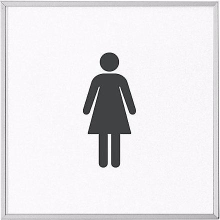 Produktbild Moedel MADRID Silver Line™ Türschild, Piktogramm HxB 120x120 mm, WC Damen