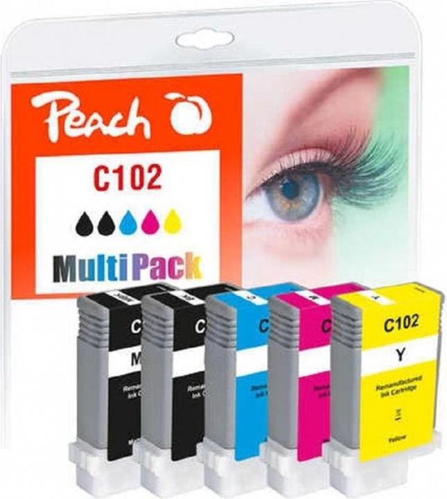Image du produit Peach Canon à encre PFI-102 BK, MBK, C, M, Y (M, CF, C, Y, MBK)