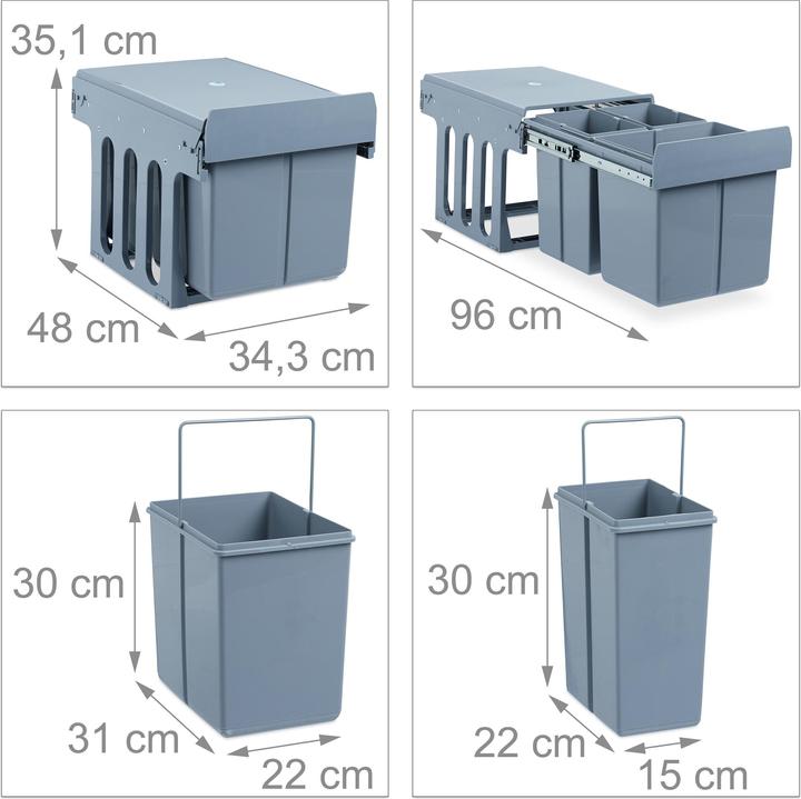 Produktbild Relaxdays Einbaumülleimer (15 l)