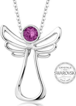 Produktbild Levien Guardian Angel Fuchsia Crystal Necklace (L)