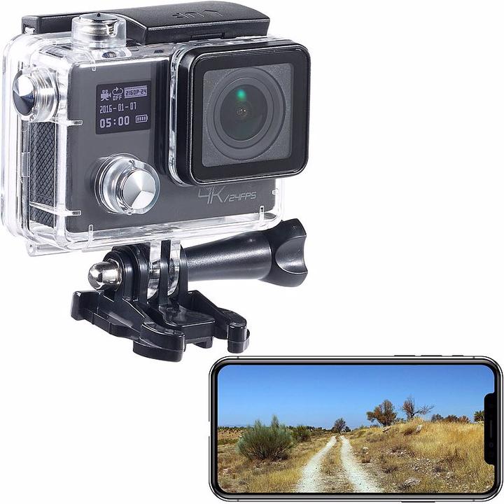 Somikon 4K-Action-Cam für UHD-Videos mit 2 Displays (24p, 4K, WLAN)