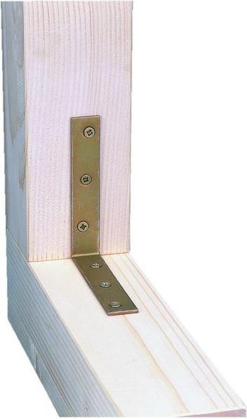 Produktbild GAH Stuhlwinkel Länge 150 x 150 mm Breite 25 mm Stärke 3 mm Stahl galvanisch gelb verzinkt Loch-Ø 6,5 mm (20 Stk.)