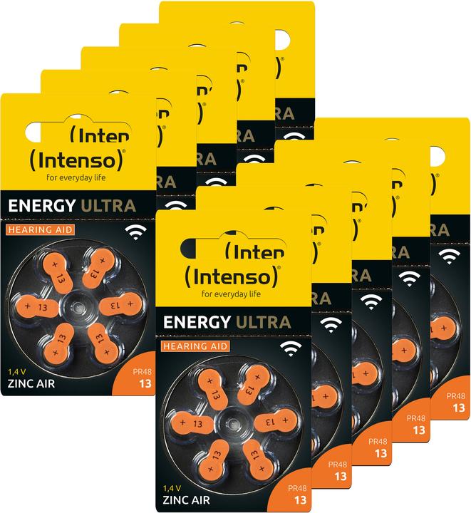Immagine prodotto Intenso Pile per apparecchi acustici | Zinco-Aria A13 Confezione da 60 (60 pz., PR48, 230 mAh)
