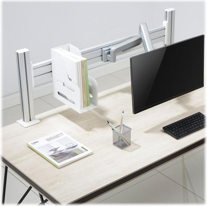 Produktbild InLine Slatwall Monitorhalter lang weiss (Tisch, 32")