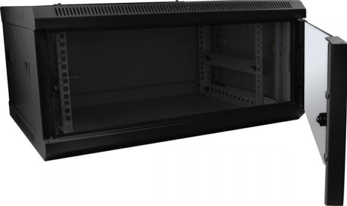 Actual product image Allnet 19 wall-mounted housing 9U W600 / D450mm 1-piece *black* SMC series (9 RU, 19 inch rack)