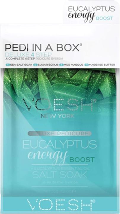 Voesh Pedi In A Box Deluxe 4 Step Ecualyptus Energy Boost (Fussbad, Fusscrème & Fussgel, Fussmaske)