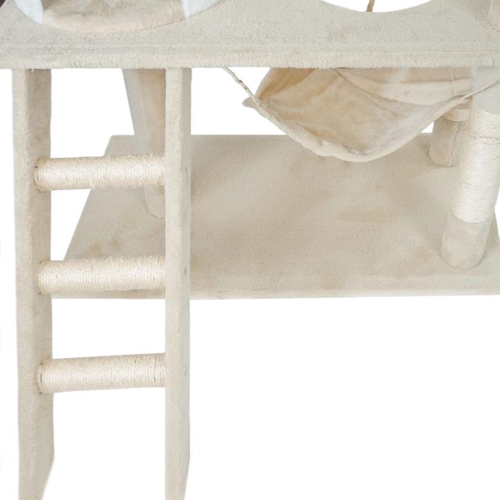 Produktbild Wiltec Kratzbaum 141cm Katzenbaum Katzenkratzbaum Kletterbaum Katze (141 cm, Beige)