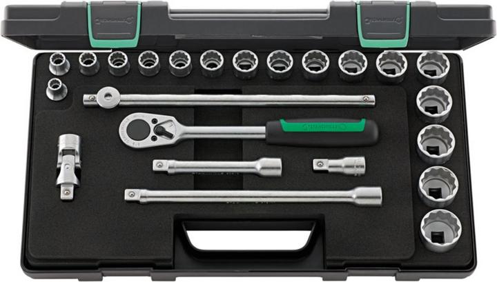 Produktbild Stahlwille Steckschlüssel-Garnitur 1/2" Nr. 50a/17/6 (1/2", 11/16", 3/4", 3/8", 5/8", 25/32", 7/16", 13/16", 19/32", 9/16", 1 1/4", 1 3/16", 7/8", 1 1/8", 1 1/16", 15/16")