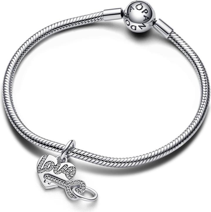 Produktbild Pandora Teilbarer Herz & Schlüssel Charm (Sterling-Silber)