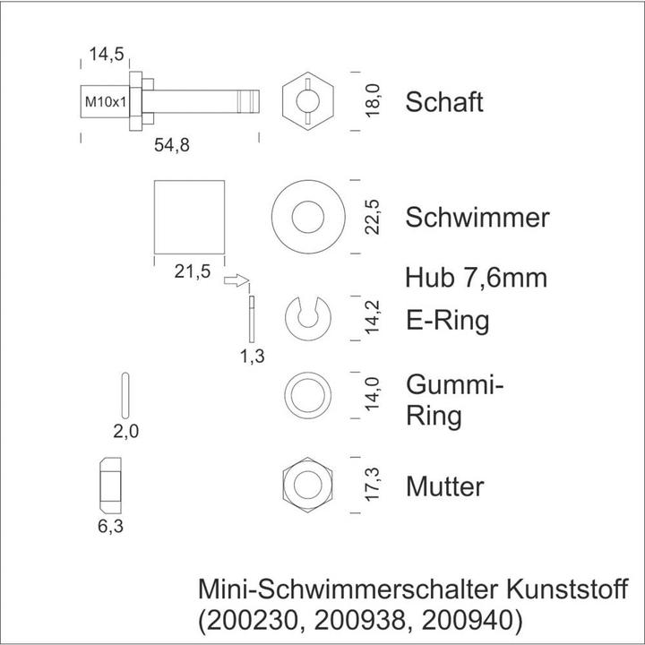 Image du produit Schabus Mini interrupteur à flotteur