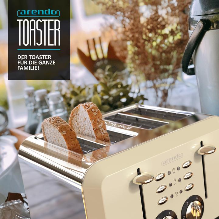 Produktbild Arendo Automatik Toaster 4 Scheiben in Beige (EU-Stecker)