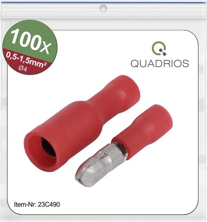 Image du produit Quadrios 23C490 Connecteur rond 0.5 mm² 1.5 mm² Rouge 100 pcs.
