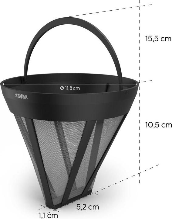 Image du produit Xavax Filtre permanent pour cafetière, Remplacement du filtre à café pour taille 4, Noir