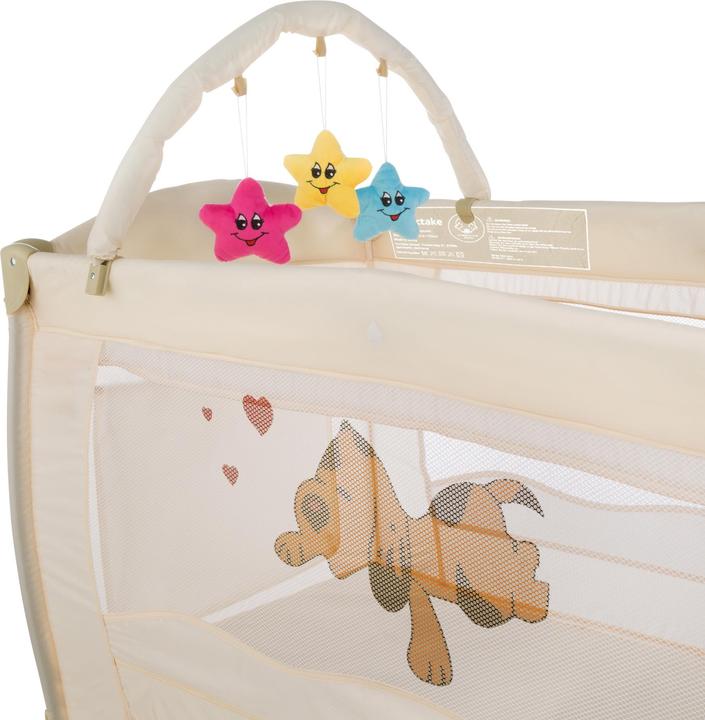 Actual product image tectake Travel cot dog with changing mat and carrying bag