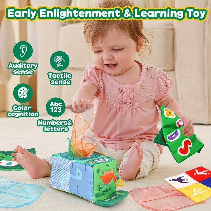 Image du produit Activity Board Boîte à mouchoirs pour bébés, nouveau-nés, jouets pour enfants en bas âge.