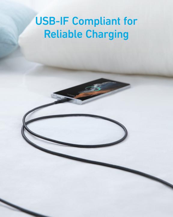 Actual product image Anker 322 USB-A to USB-C Cable Nylon, 1. (1.83 m, USB 2.0)
