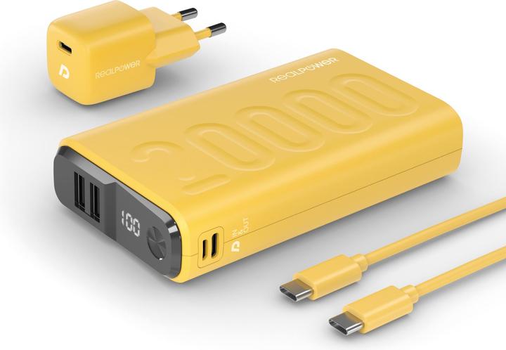 Image du produit RealPower Banque d'énergie PB-20000 Power (20000 mAh, 22.50 W, 74 Wh)