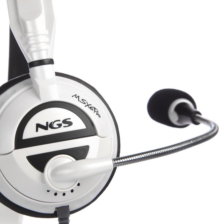 Actual product image NGS MSX6 Pro Headphones Wired Headband Calls/Music White (Cable)