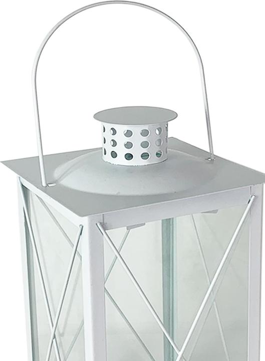 Produktbild Mojawo 3'er Laternen Set Windlicht Weiss Metall mit Griff