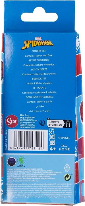 Actual product image Stor Spiderman Midnight Flyer children's cutlery set