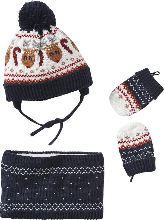 Produktbild Vertbaudet Jungen Baby Weihnachts-Geschenkset: Mütze, Fäustlinge & Rundschal