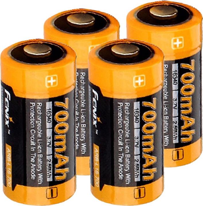 Immagine prodotto Fenix Batteria, 3,7 V max. 760mAh al litio (4 pz., 16340, 760 mAh)