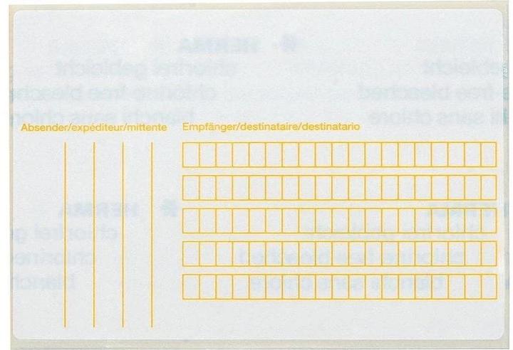 Actual product image HERMA Package addresses