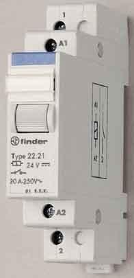 Actual product image Finder 20A 2NO monostable DIN relay, 230Vac