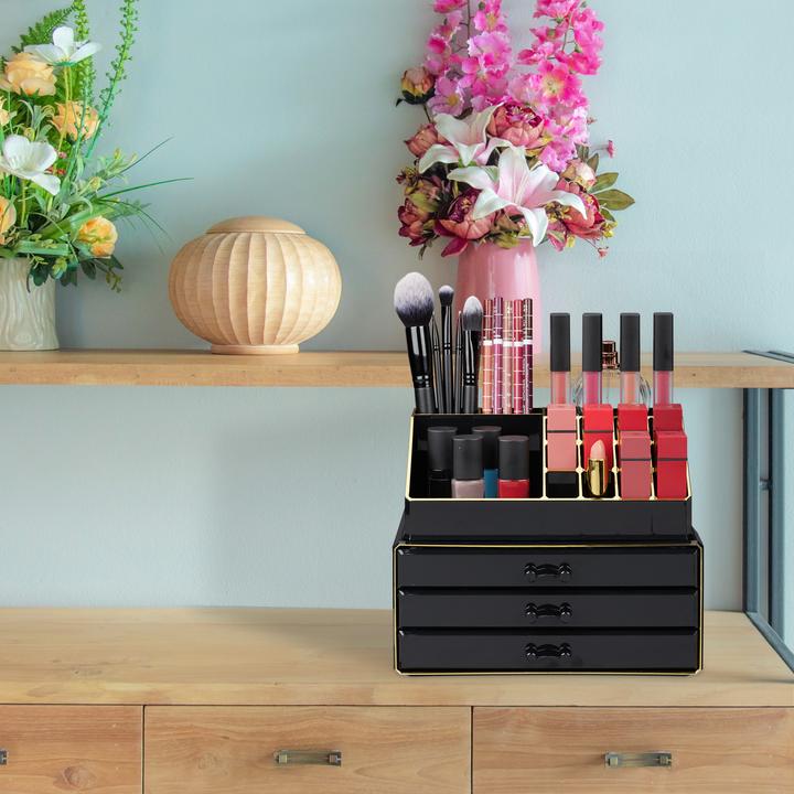 Actual product image Relaxdays Makeup Organizer with 3 Shelves