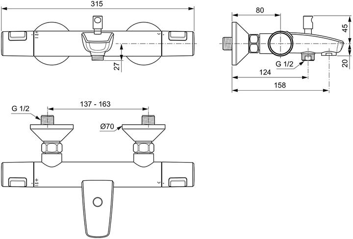 Immagine prodotto Ideal Standard Termostato da bagno a superficie, vasca
