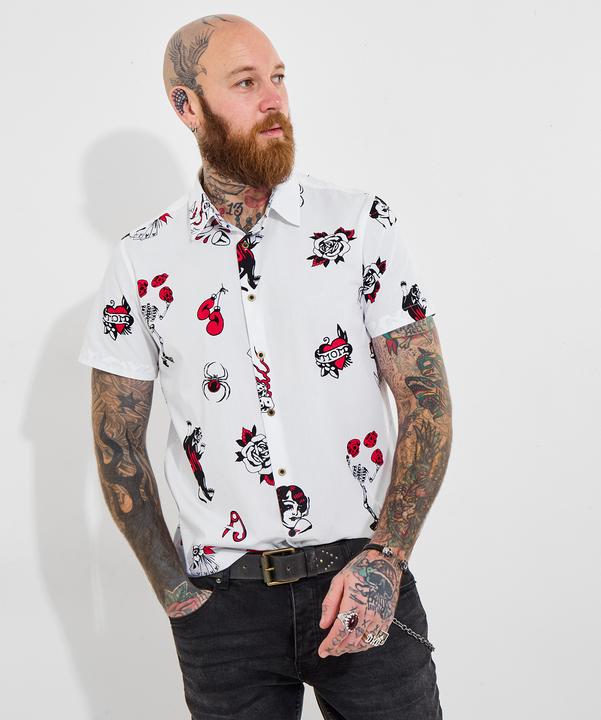 Produktbild Joe Browns Contrast Trim Short Sleeve Tattoo Print Shirt (XL)