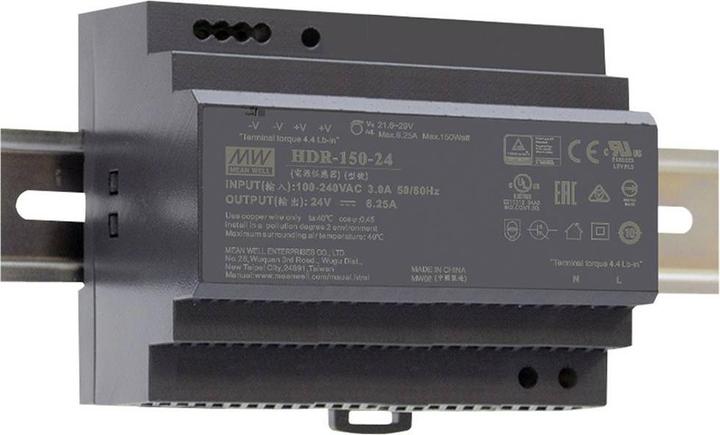 Actual product image MeanWell HDR-150-48 DIN rail power supply 48 V/DC 153.6 W 1 x