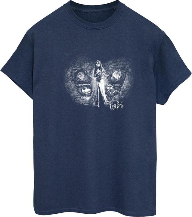 Actual product image Corpse Bride Womens/Ladies Emily Butterfly Cotton Boyfriend T-Shirt (XXL)