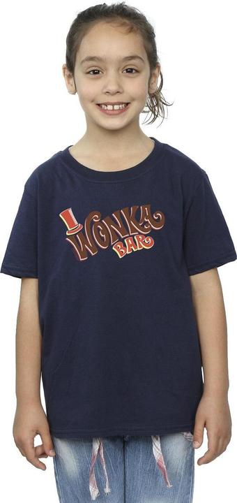 Actual product image Willy Wonka & the Chocolate Factory Girls Bar Logo Cotton T-Shirt (140, 146)
