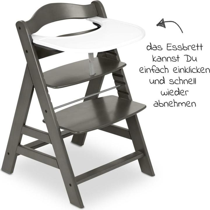 Produktbild Hauck Hochstühle Hochstuhl Alpha Plus Charcoal im Sparset inkl. (Hochstuhl)